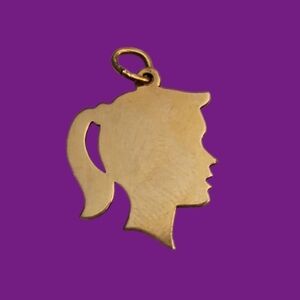VTG ELCO 1950s 1/20 12k Gold Filled Girl's Silhouette Charm
